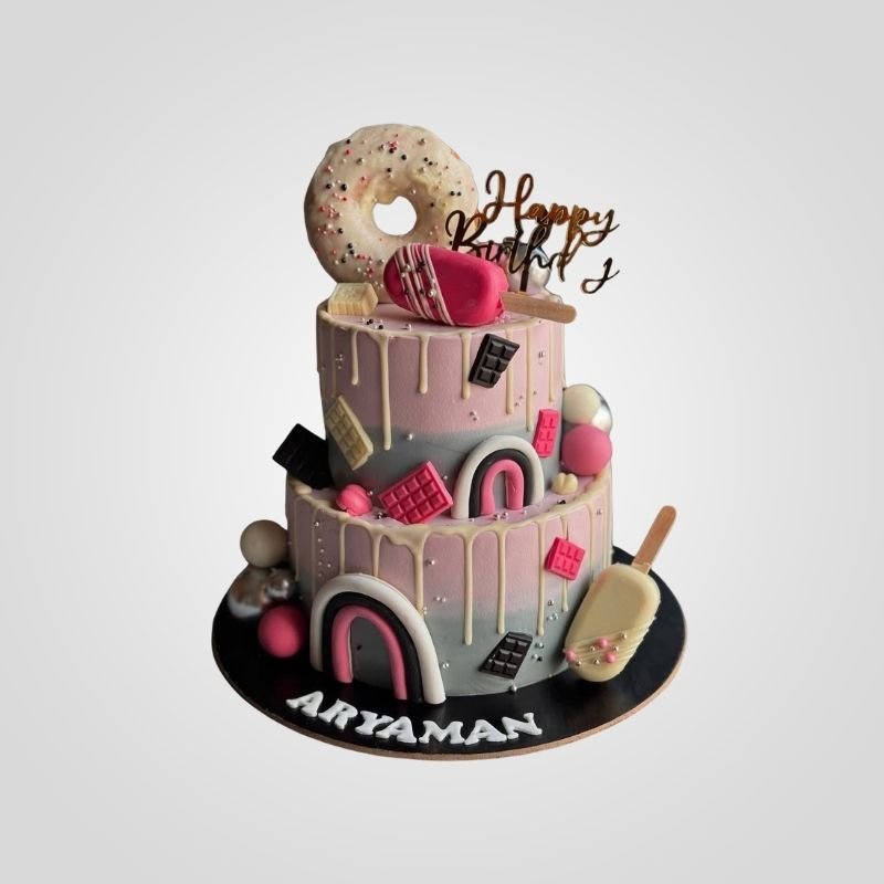 Two-Tier Sweet Treats Drip Cake