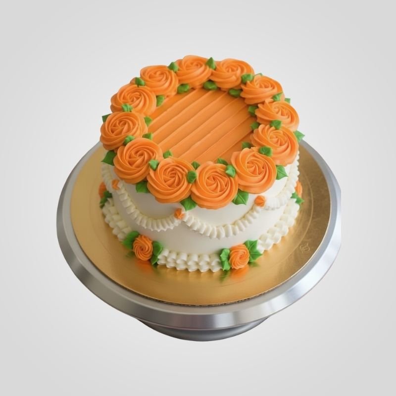 Vintage Orange Rosette Cake