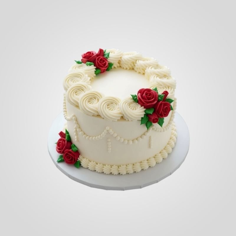 Vintage Rose Crown Lambeth Cake