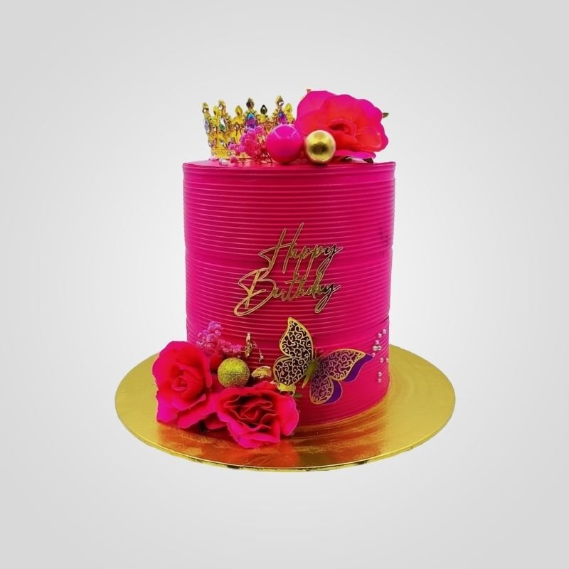 Hot pink crown cake